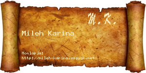 Mileh Karina névjegykártya